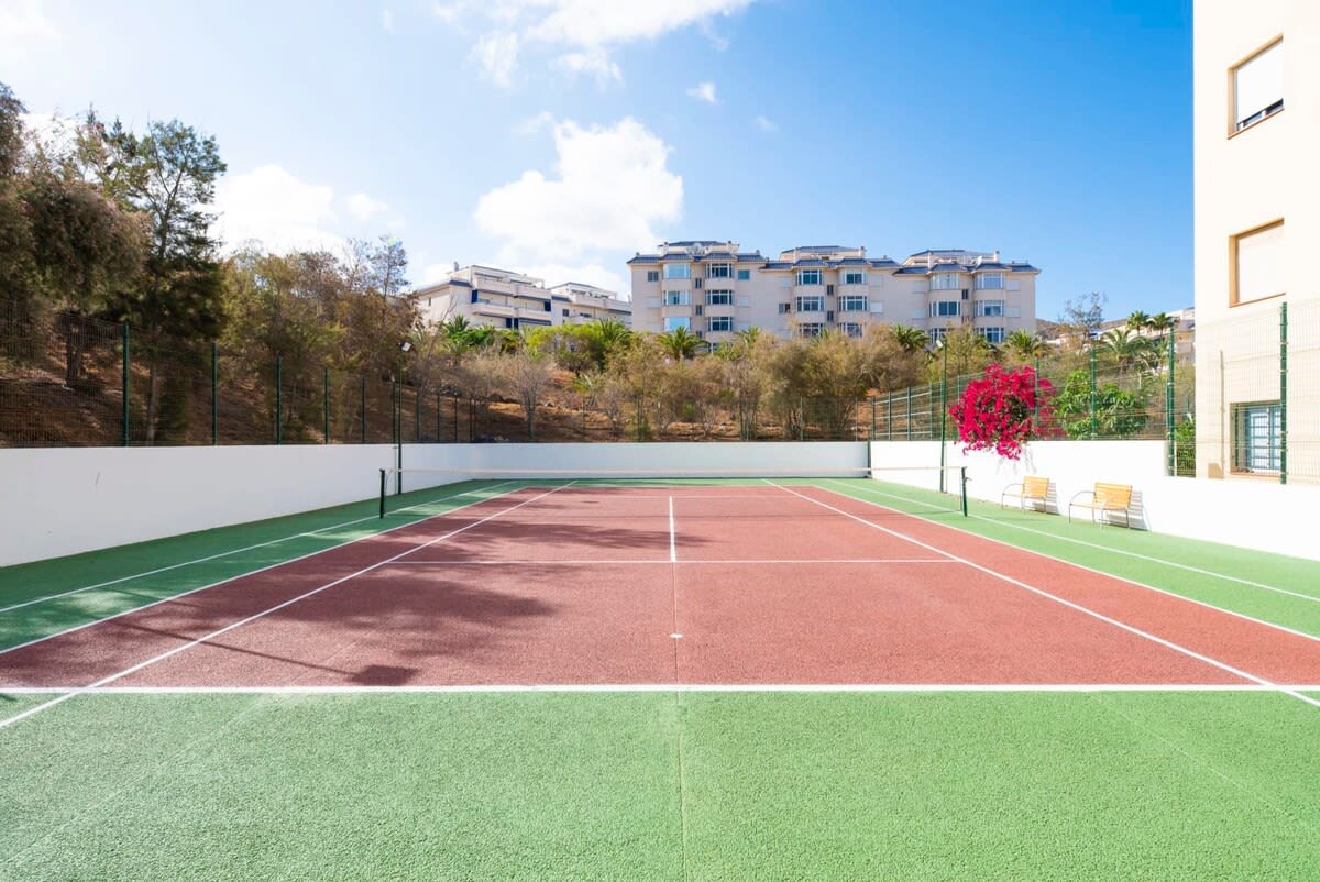 Tennis Court with Equipment