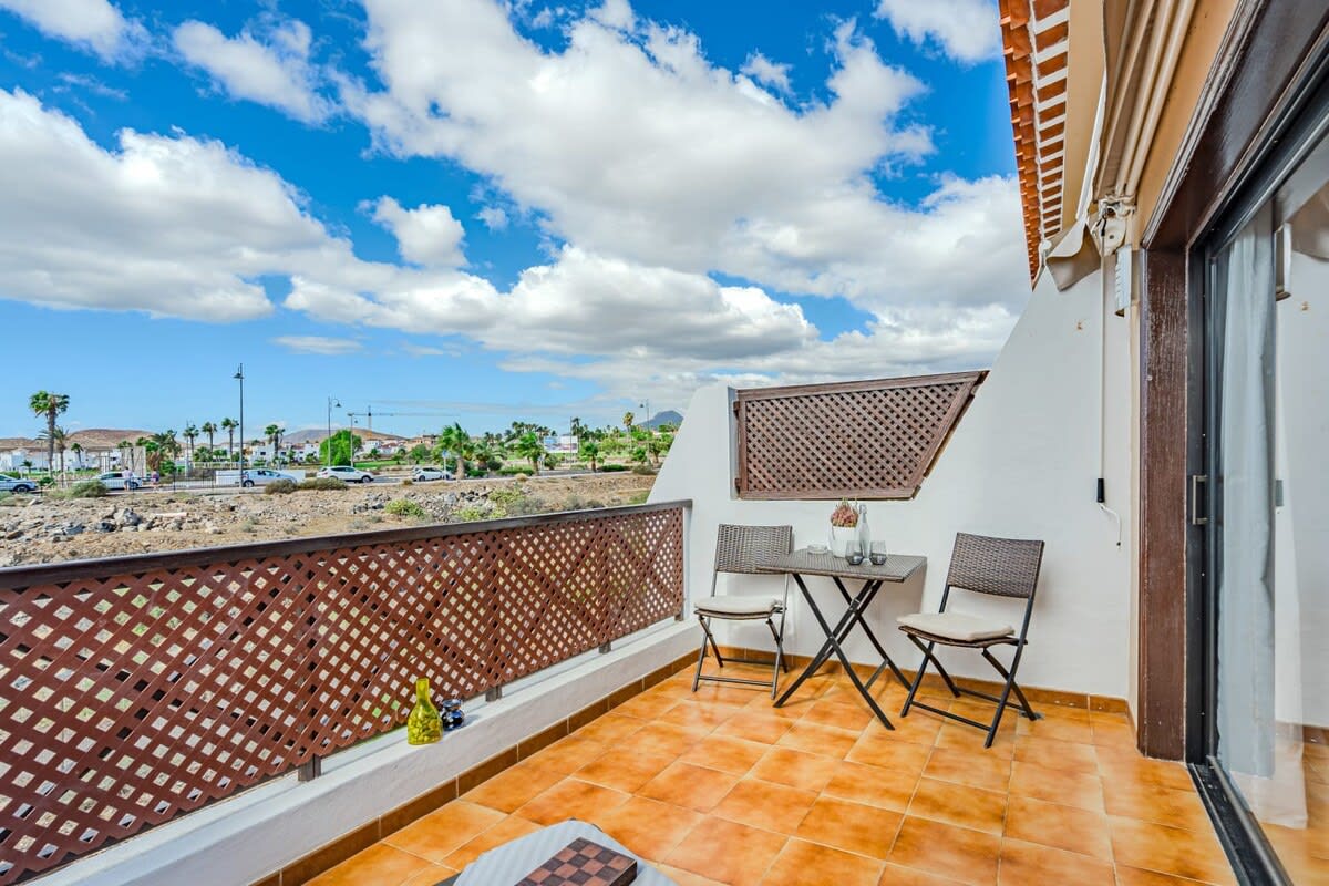 Terrace with Ocean & Mountain Views, Sunbeds & Dining Area