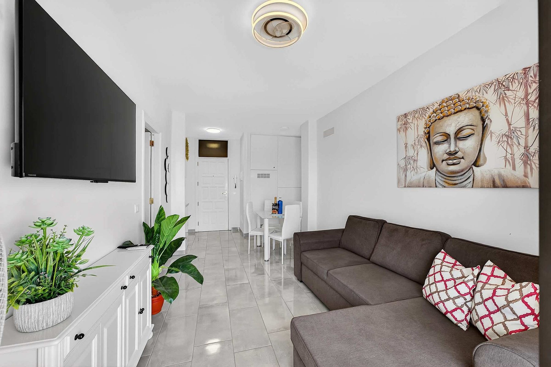 Modern Living Room with Balcony Views