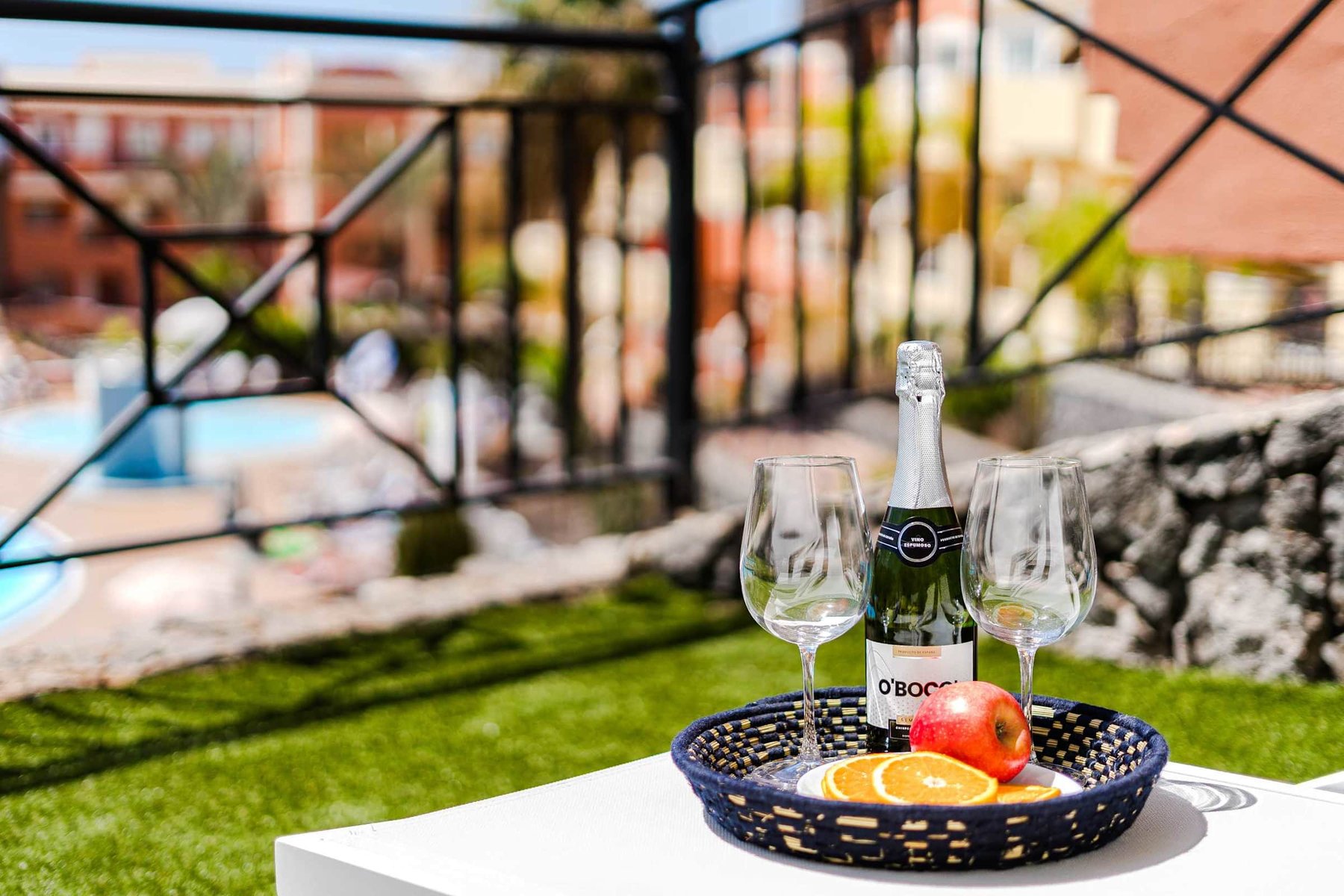 Patio with Outdoor Seating and Dining Area, Sun Lounger and Pool View