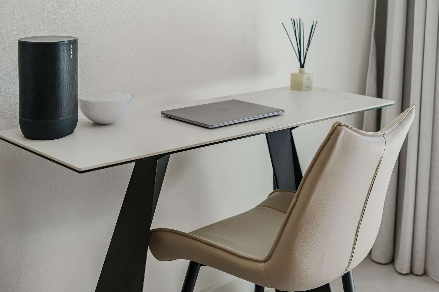 Dedicated Work Desk with Sonos Speaker, Sleek Finishes & Natural Light — Ideal for Remote Work