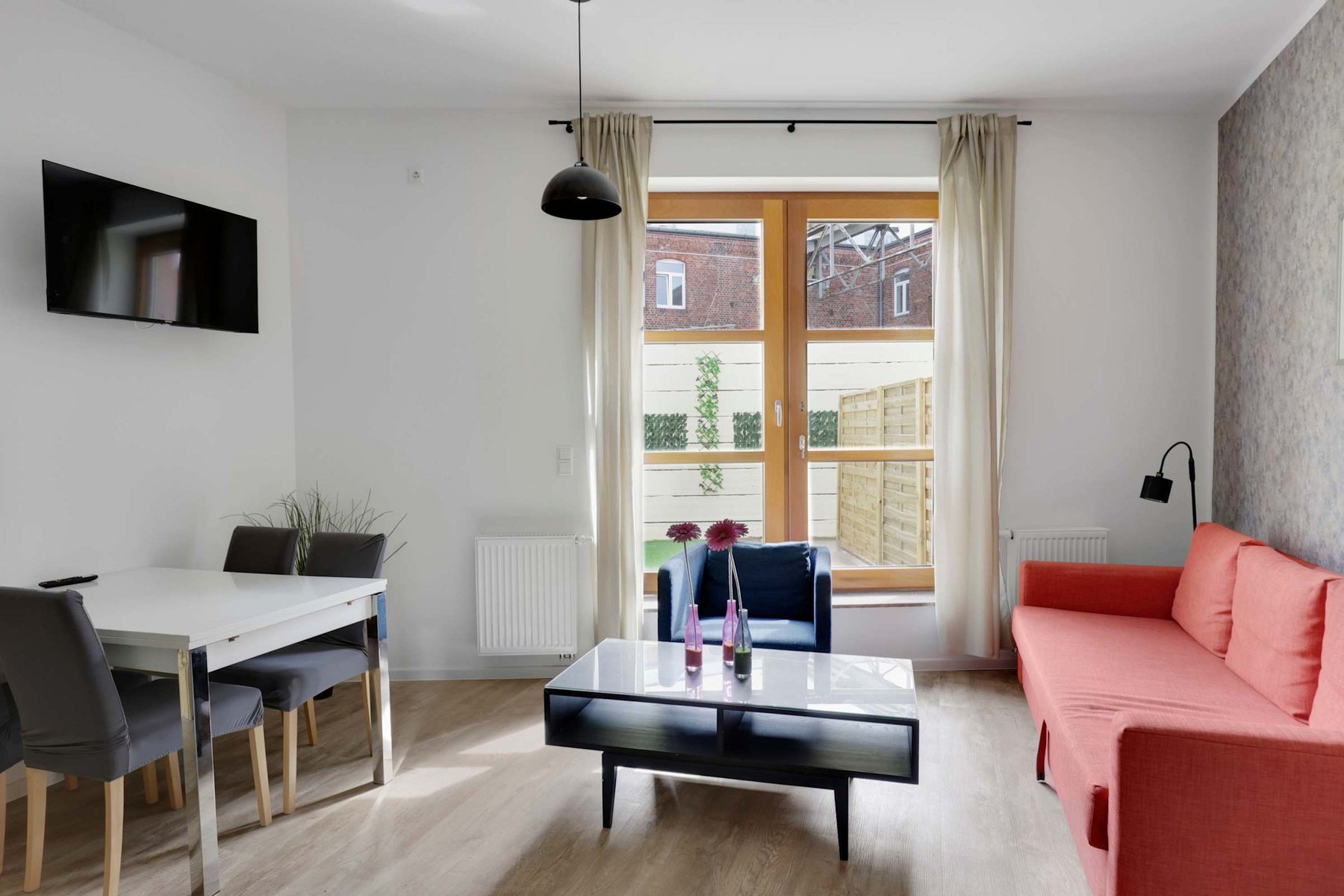 Modern Living Room w/ Sofa Bed & Dining Area | Ideal for Couples or Small Groups