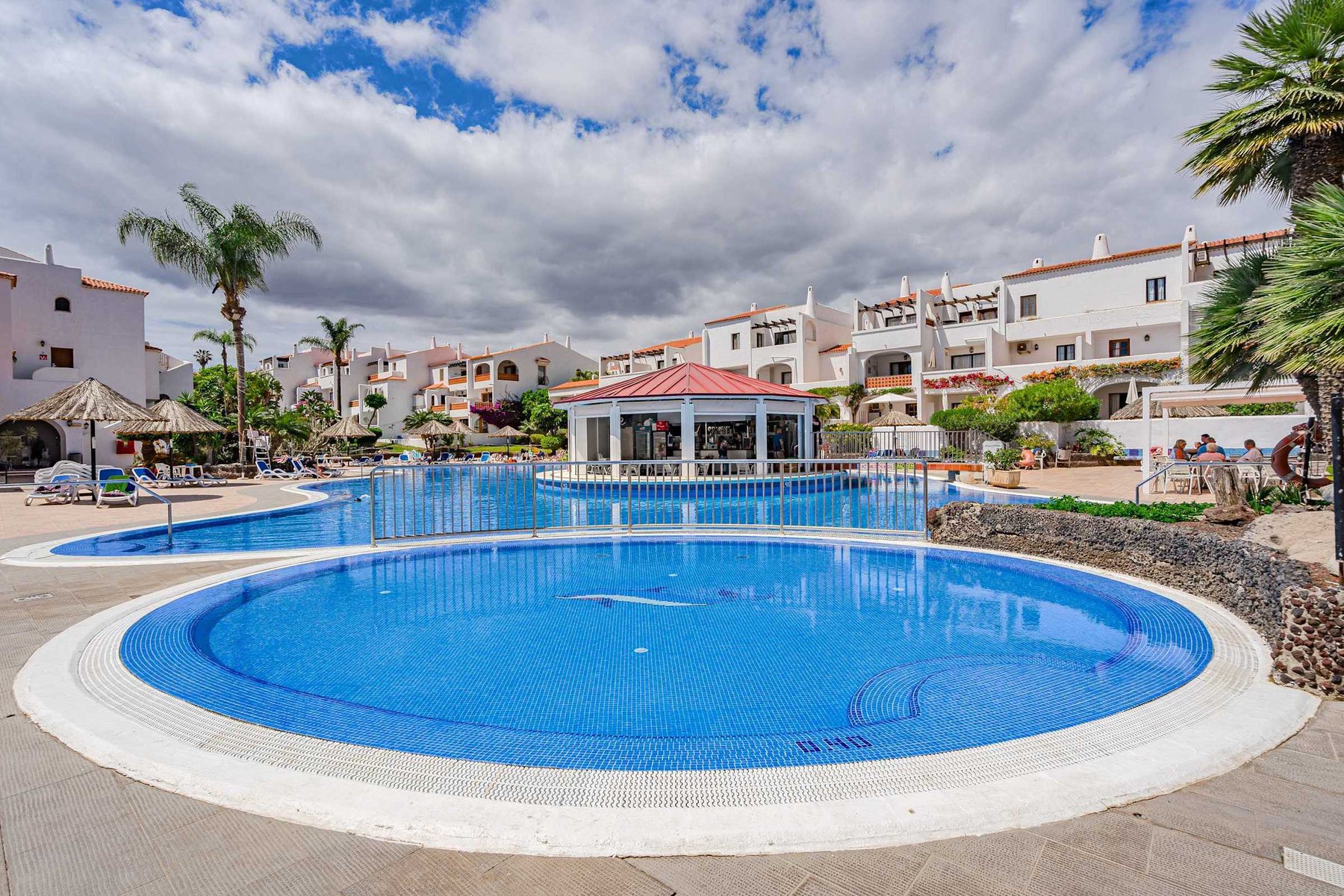 Resort Pool with Swim-Up Bar & Sun Loungers — A Dreamy Place to Soak, Sip, and Enjoy the Canary Island Sun