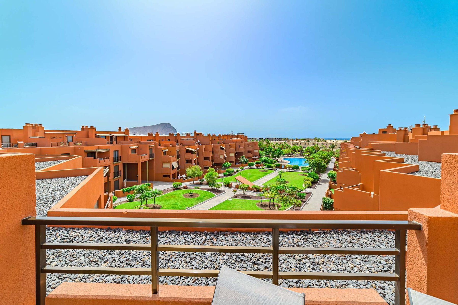 Panoramic Balcony Overlooking Pool, Gardens & Sea — Your Morning Coffee with a View