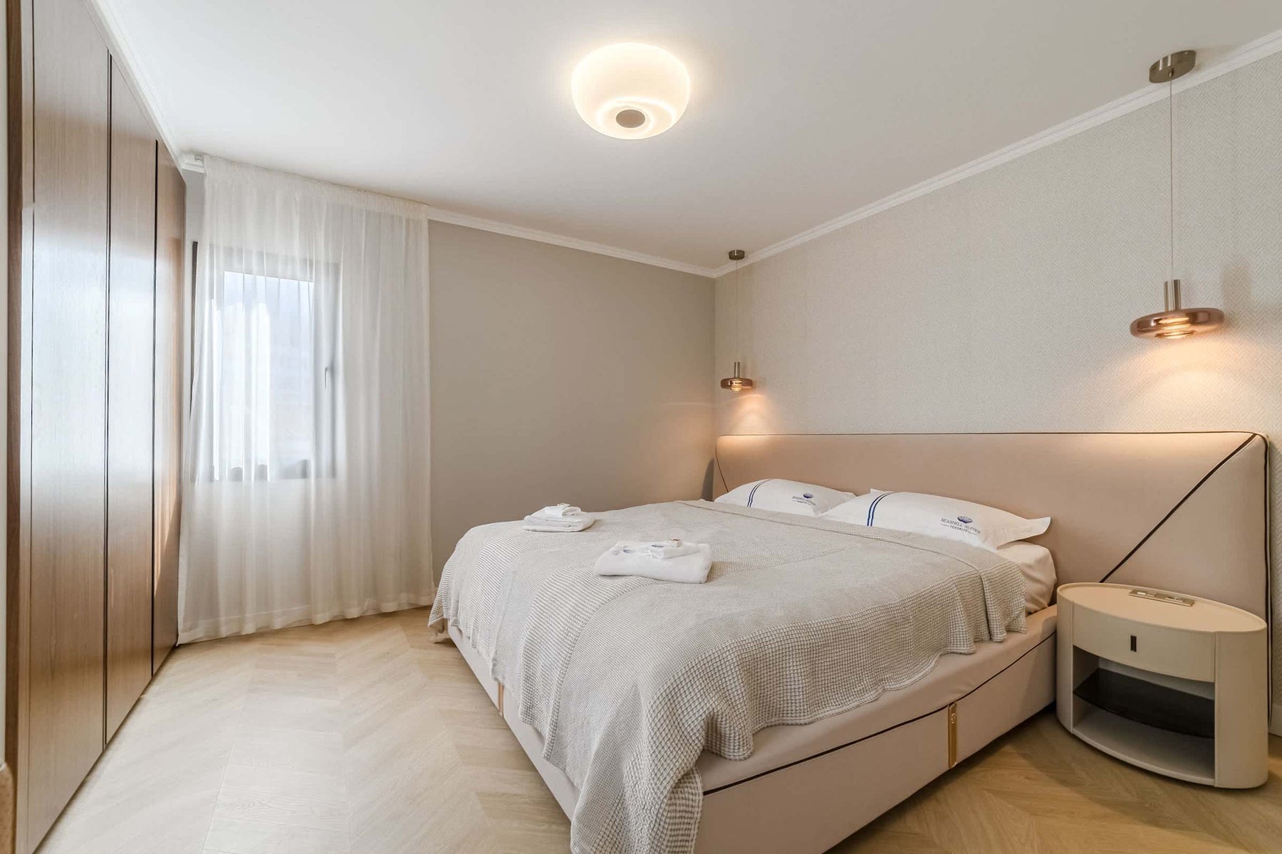 Serene Bedroom Retreat with Soft Tones – Rest in Style at SeaShell Crown Luxury Suite, Costa Adeje