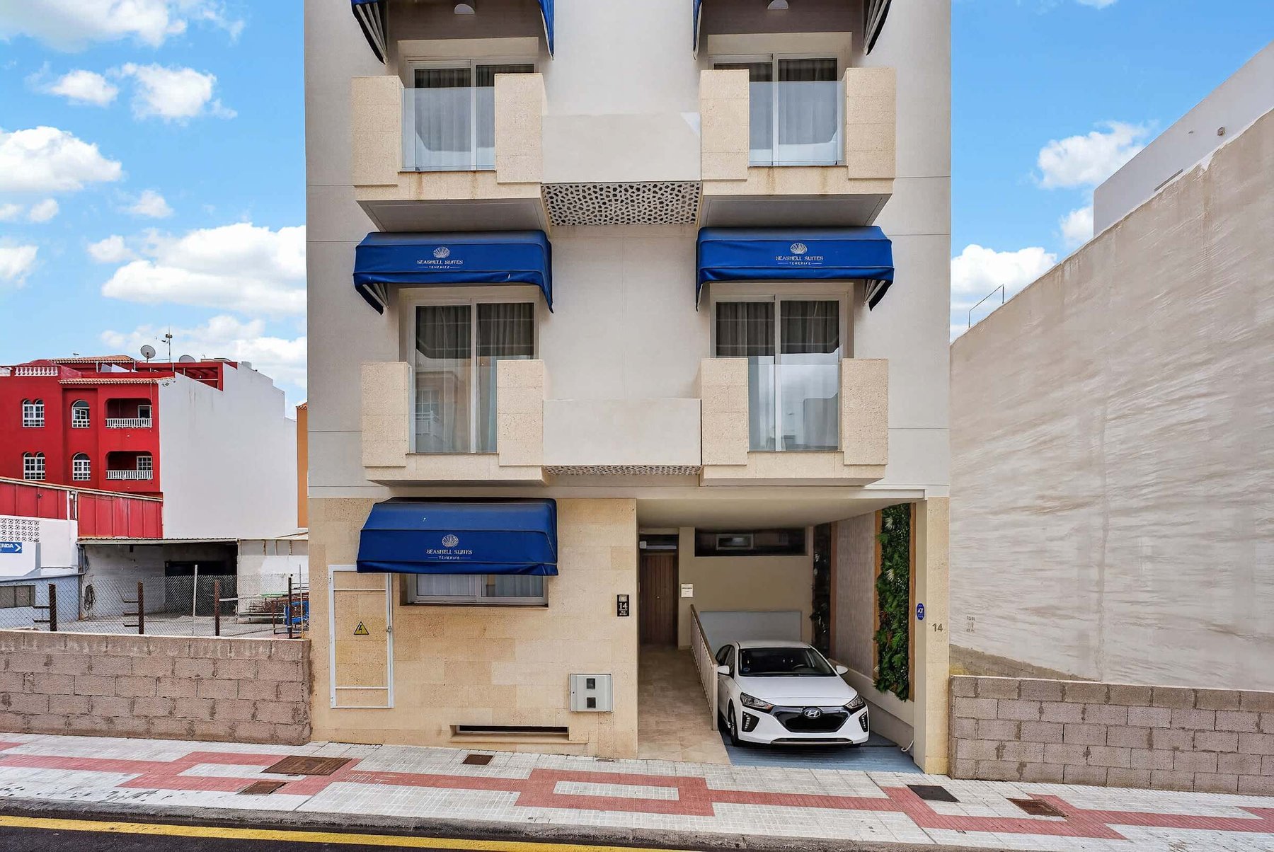 Boutique Coastal Facade – Arrive in Style to Your Modern Mediterranean Retreat in Playa San Juan