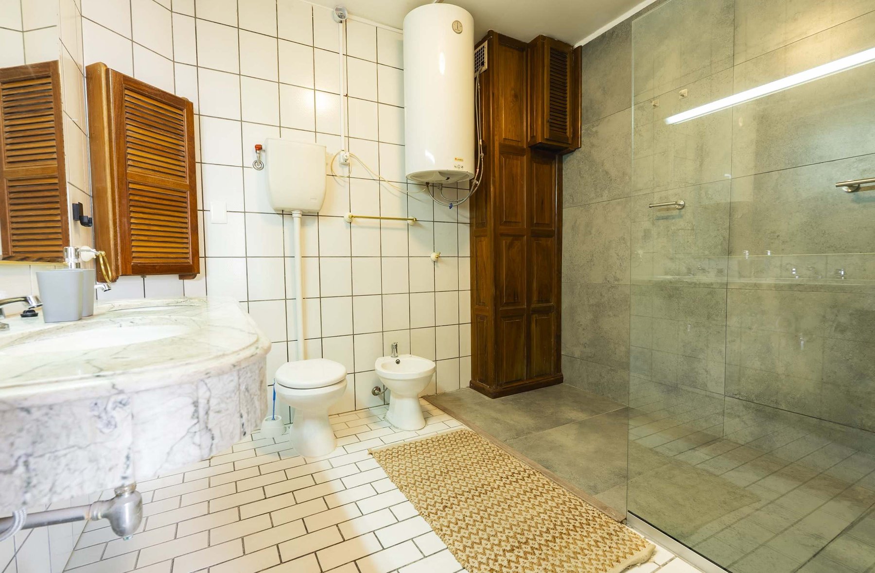 Bathroom with Glass Walk-In Shower