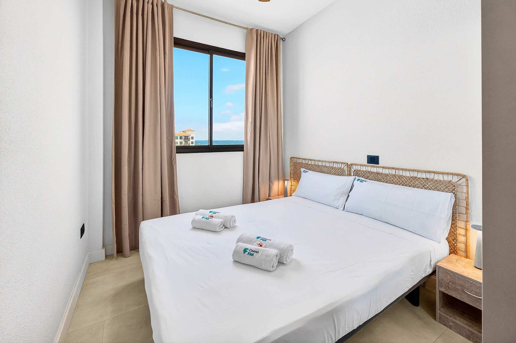 Second Bedroom with Double-Bed, Ocean Views, Wardrobe, Sonos Sound System and a Separate Bathroom