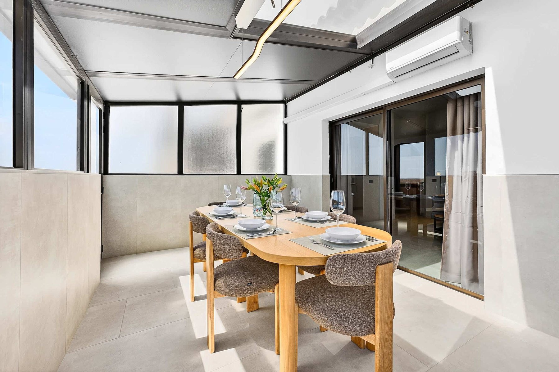 Private Roof-Top Terrace with Ocean Views, AC, Dining & Sitting Areas