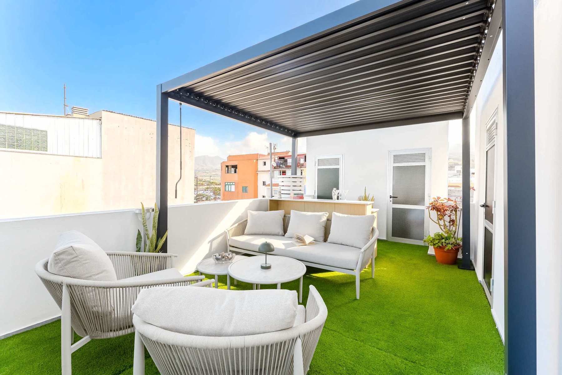 Elegant Shared Rooftop Lounge Terrace with Atlantic Ocean Views