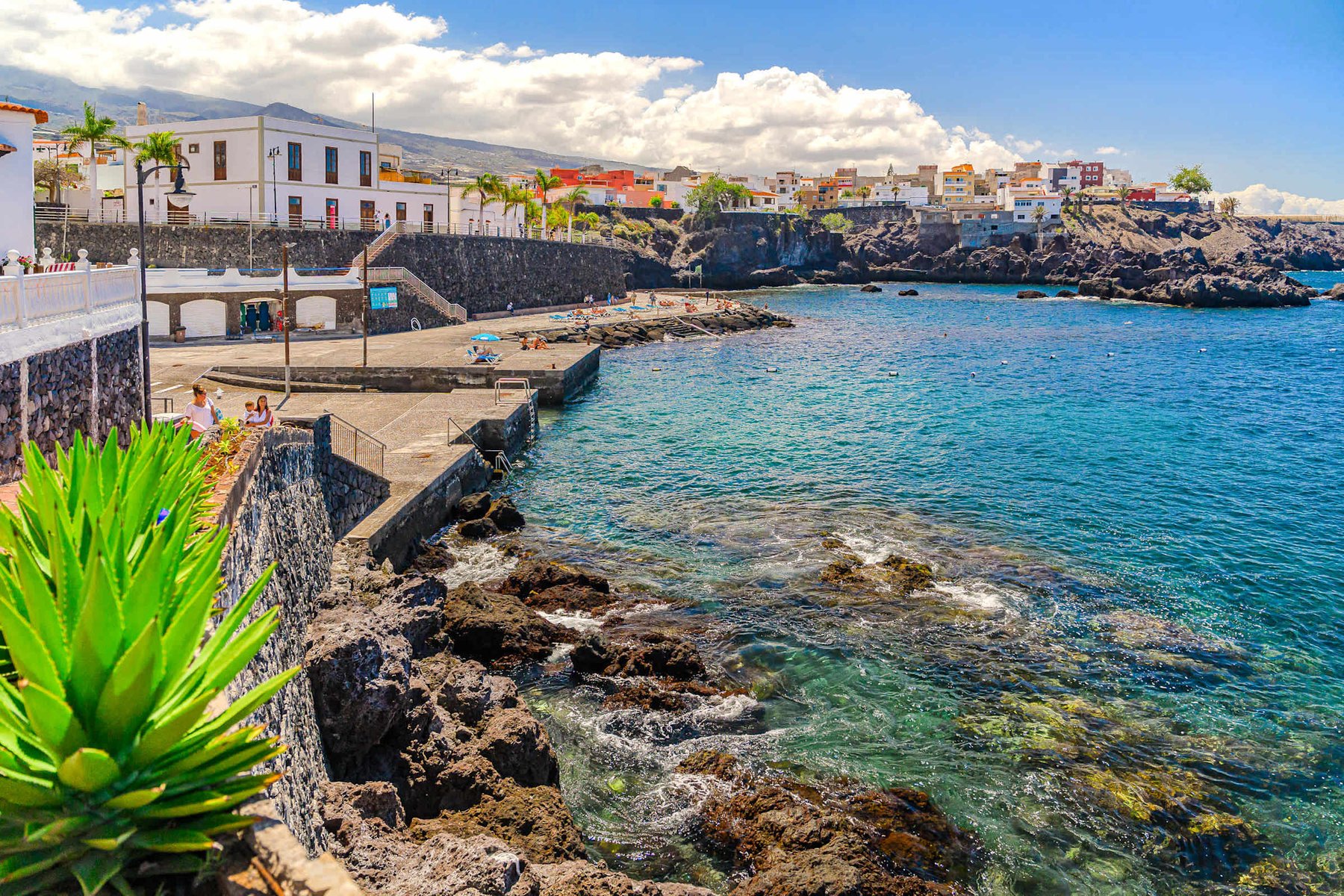 Coastal Town & Swimming Platform with Crystal-Clear Water and Stunning Atlantic Views