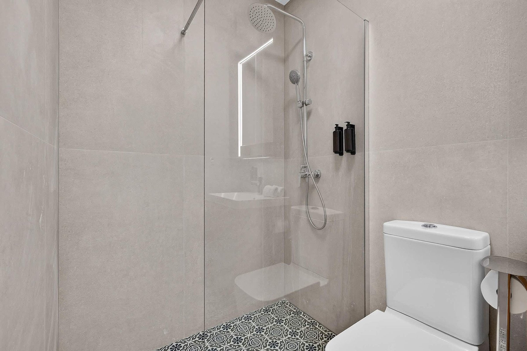 Spa-Inspired Bathroom with Elegant Walk-In Rain Shower
