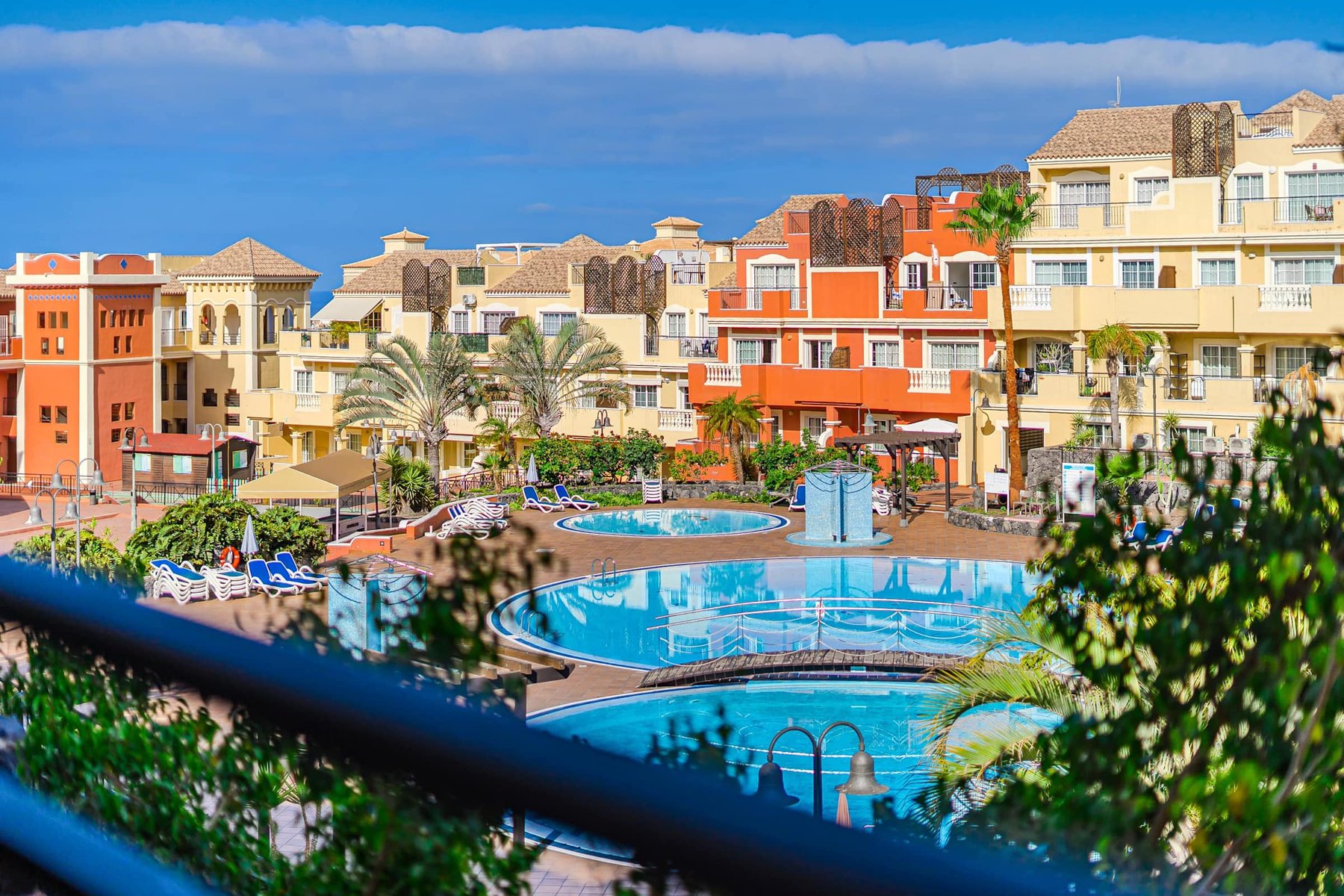 Elevated Views Over the Swimming Pools and Landscaped Gardens