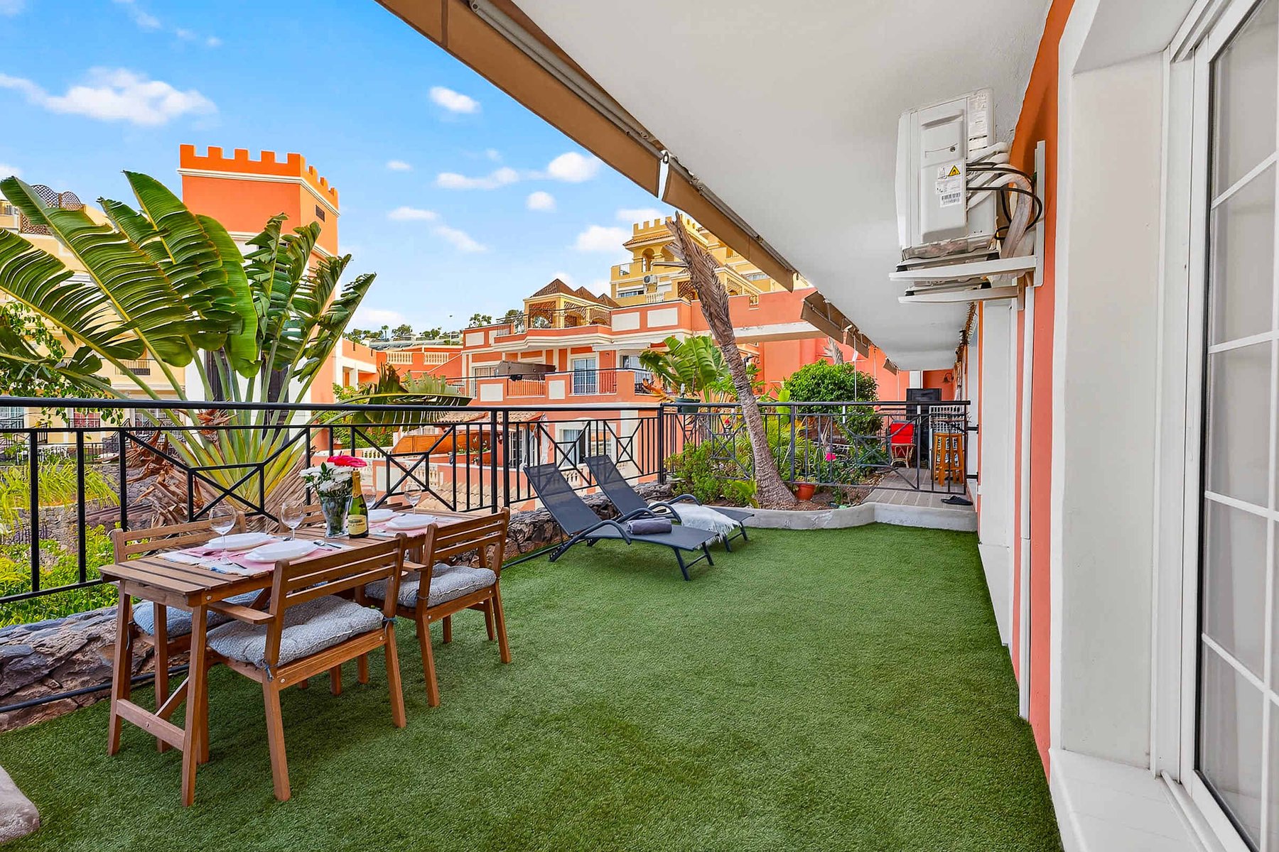 Spacious Private Terrace with Outdoor Dining and Relaxation Area