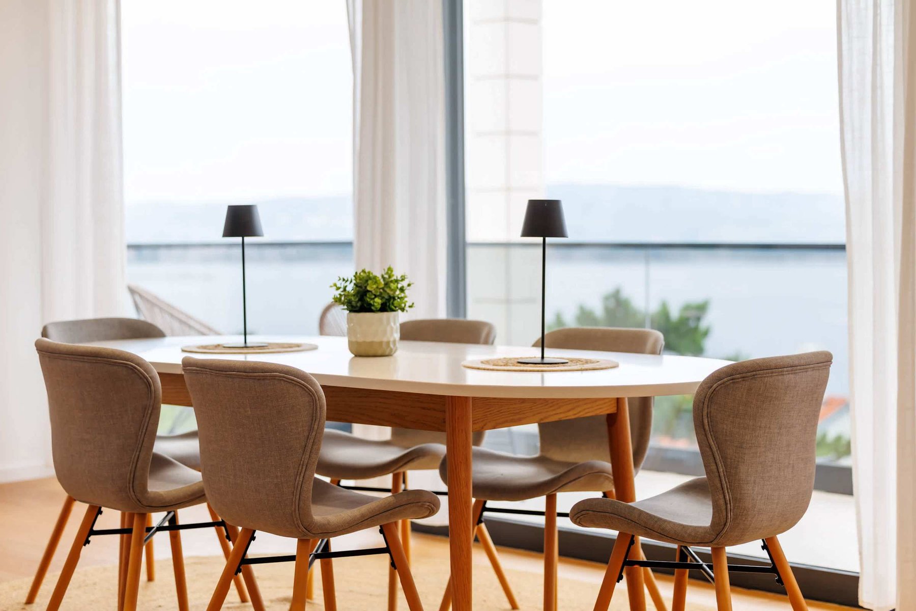 Dining Table with Adriatic Backdrop