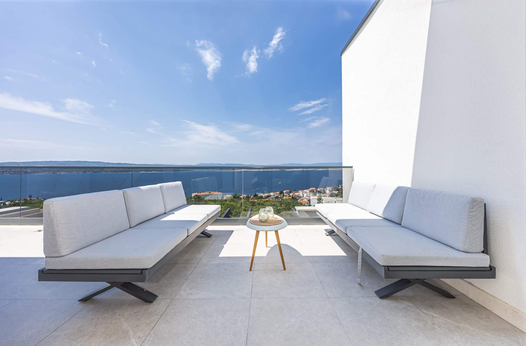 Upper Terrace Seating with Panoramic Sea View