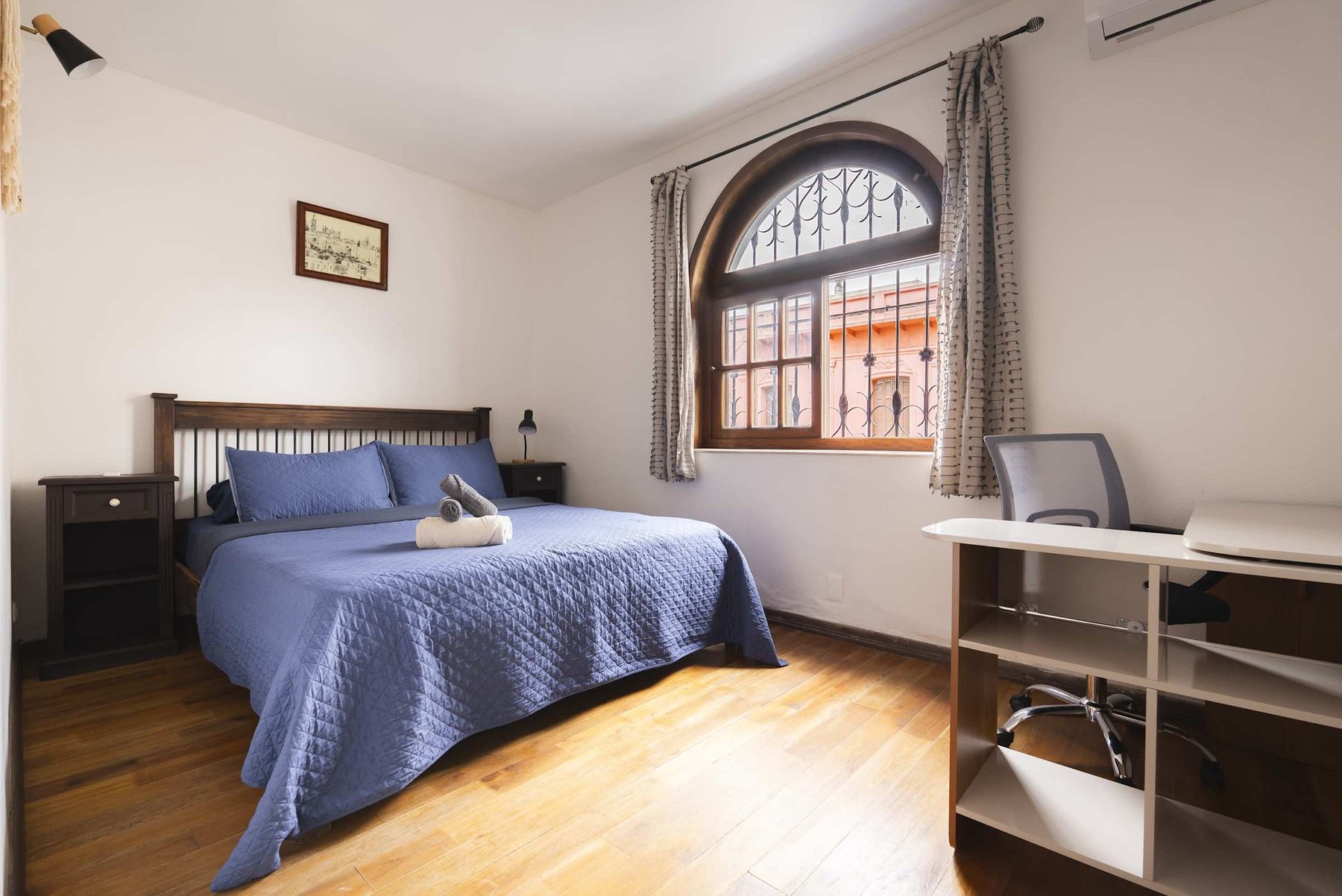 Bedroom with Double Bed and Desk