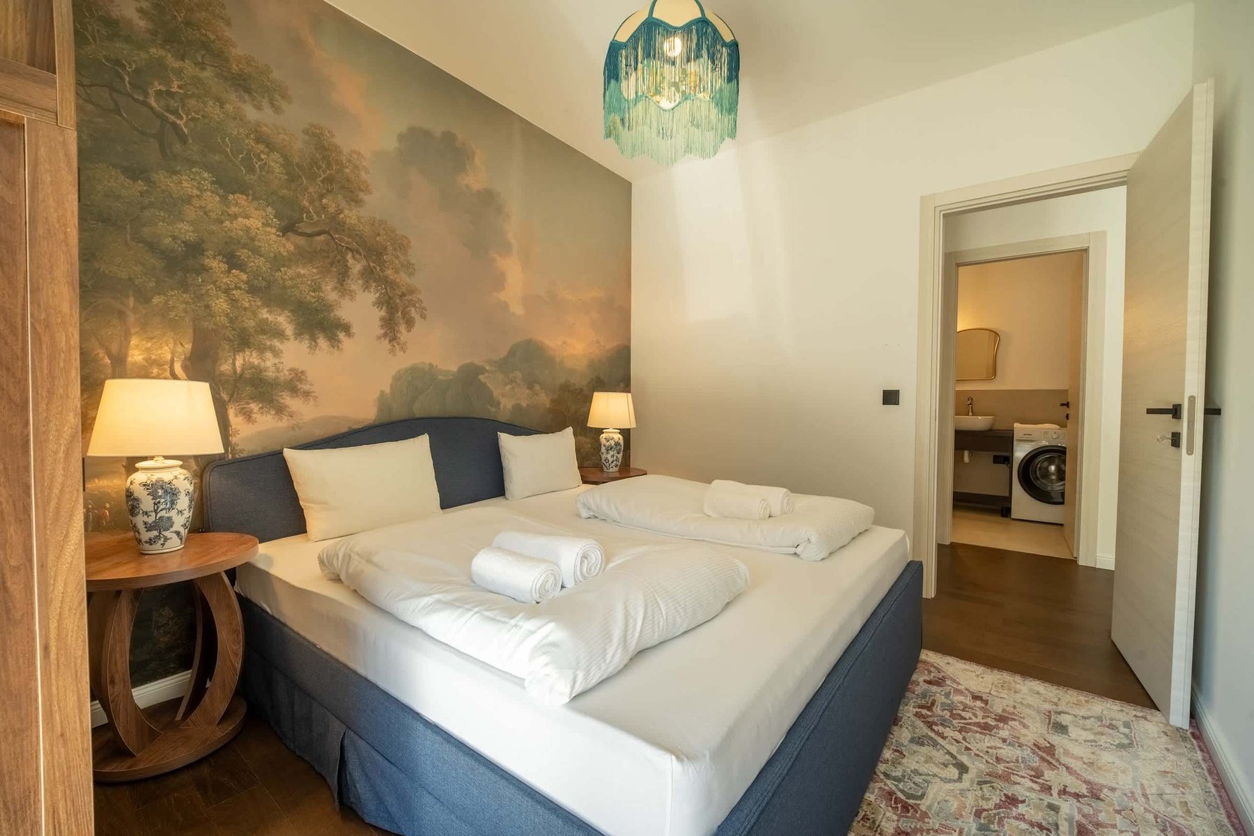 Bedroom 2 with landscape mural
