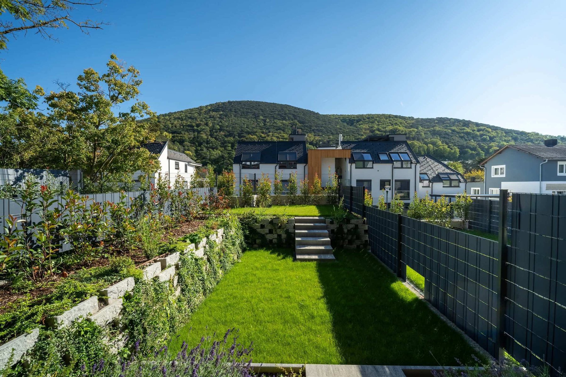 Private garden with views of the hills